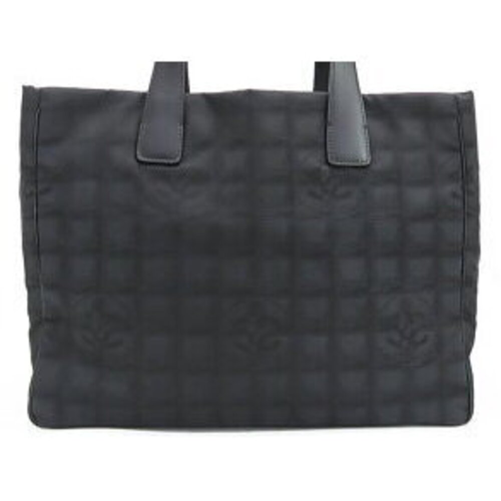 Chanel Travel Line Tote Bag Shoulder Black Nylon Leather - Picture 2 of 9